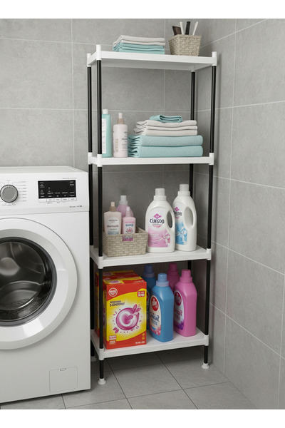 Lider Tunç TUNİVA EVA Modern Banyo Rafı: 4 Katlı Suya Dayanıklı Havlu Düzenle...