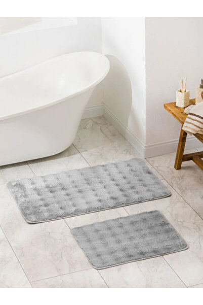 LC Waikiki LCW HOME Gri Pelüş Banyo Paspası 2'li