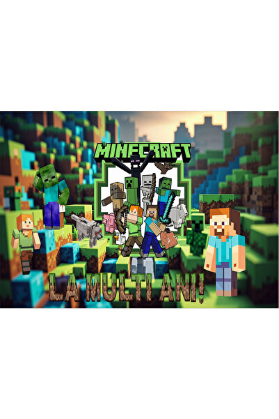 VIODESIGN Birthday wallpaper, self-adhesive, Minecraft, multicolor, 80x120 cm...