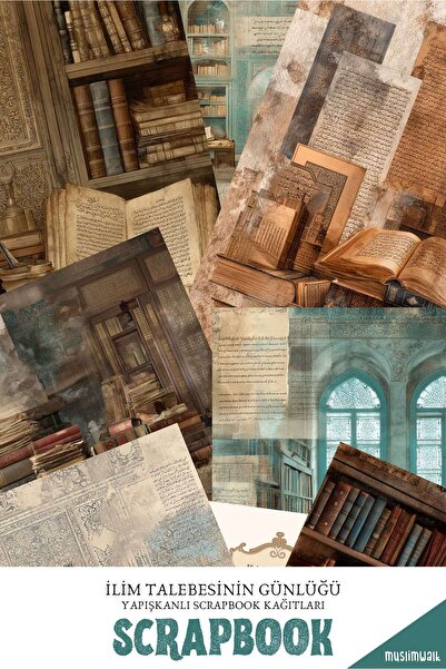 MuslimWalk İlim Talebesinin Günlüğü – Yapışkanlı Scrapbook Kağıtları 10’lu Se...