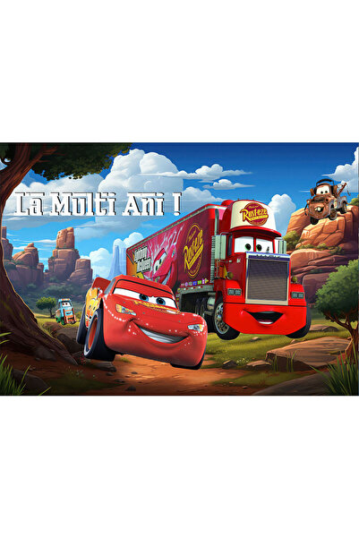 VIODESIGN Birthday photo wallpaper, self-adhesive, Cars, multicolor, 80x120 c...