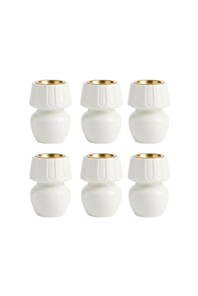 mawfoor توزيعات مبخرة سيراميك أبيض فاخرة بتصميم عصري -6 حبه