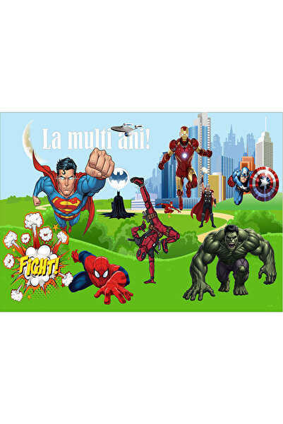 VIODESIGN Fototapet aniversar, autoadeziv, Supereroi , multicolor, 80x120 cm ...