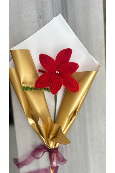 Sevgi burada Sevgililer Gününe Özel Renk Seçenekli Şönil Lilyum ( Tekli )