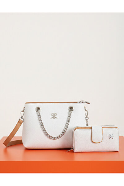 H&D COLLECTİON Polo of Colors Women's White 4-Compartment Shoulder and Crossb...