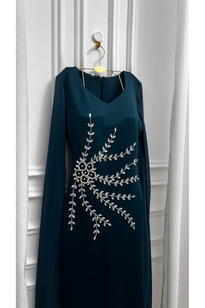 LUMY Royal emerald dress with crystal branches