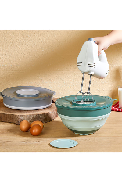 AKTEZ-EL 2-in-1 Collapsible Mixing Bowl with Lid Green