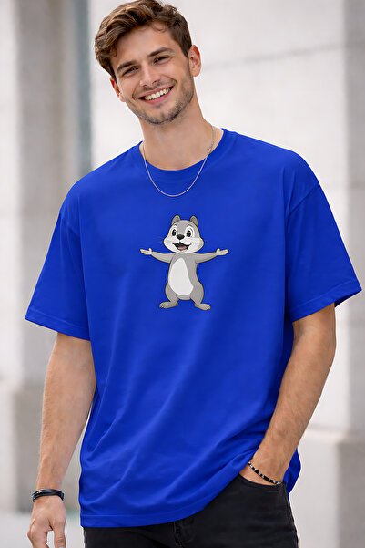 ArtYus Hamster Character Printed Cotton Relaxed Fit Round Neck Unisex T-Shirt