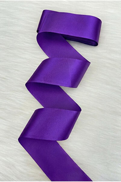 ZEYMERADE 6 cm Purple Single Sided Satin Ribbon 10 Meters, Bohça Dowry Engage...
