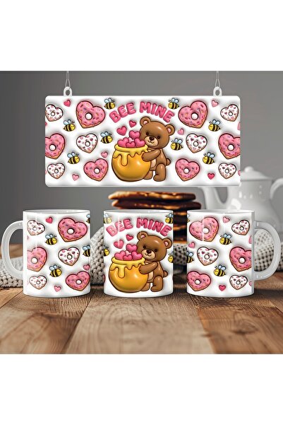 Beramussa 3D Look Mug Without Embossing with Teddy Bear and Honey Figure – Lo...
