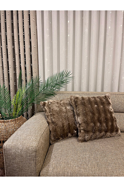 PEREN HOME Плюшена калъфка за възглавница от заешка кожа 45x45cm двустранна к...