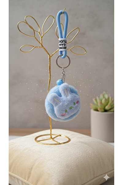 Şirin Breloc cu figurină de iepure de pluș și oglindă - Oglindă de machiaj cu...