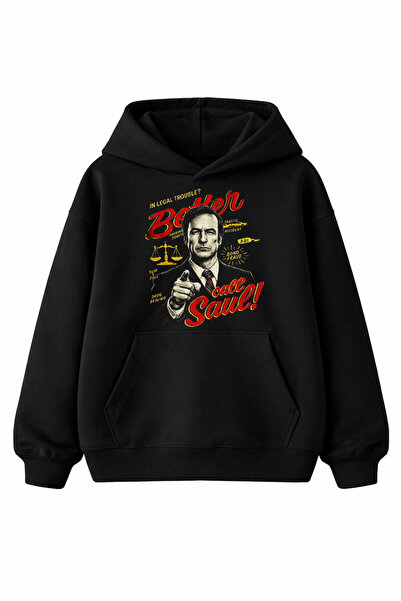 kun inaki Better Call Soul Goodman Breaking Bad Baskılı Siyah Unisex Kapşonlu...