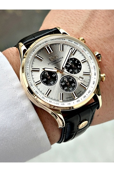 Romanson Functional Leather Cord Steel Case Men's Wristwatch 1578.06