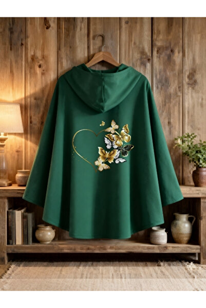 ship master Green Women's Hooded Poncho Cape – Premium Stylish Standard Size