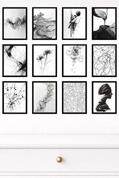 UNT 12-Piece Modern Wall Painting Set with Frame Appearance – 15X20 cm Mdf Uv...