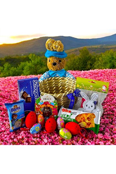 velve Cos de Paste, cu selectie de dulciuri, set de colorat si decoratiuni te...