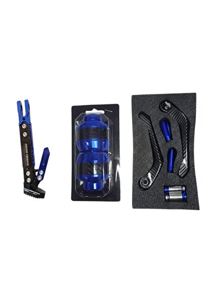 RKS Universal Motosiklet Manet Koruma +yah sehya ayaklık+ ön teker takozu mav...