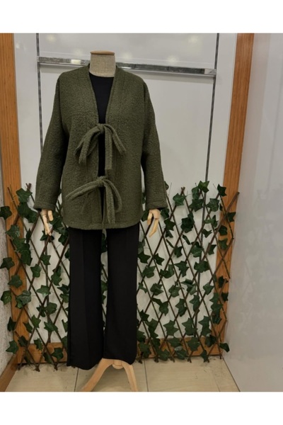 MODAELA Kadın Bağlamalı Buklet Ceket