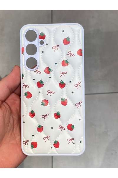 Mee.co Samsung A35 Compatible Strawberry Pattern Phone Case Faux Leather Case...