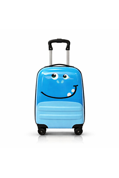 Kairos Smiley Blue Fun & Travel Blue Suitcase, Durable, Lightweight, Spacious...