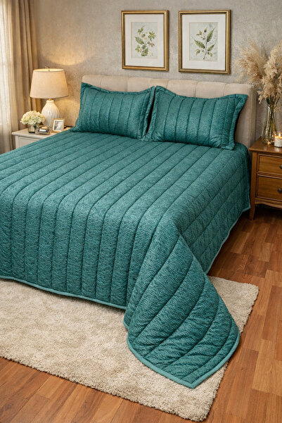 AYBERK HOME TEXTİLE Kadife Kapitoneli Çift Kişilik Yatak Örtüsü