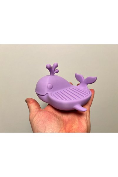 Della Whale Design Soap Dish – Decorative, Drained Soap Dish for Bathroom & Kitchen