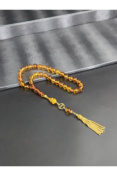 Tesbih-i Hazır Tesbihçilik Küre Fosilli Beyrut Damla Kehribar Tesbih Kişiye Ö...