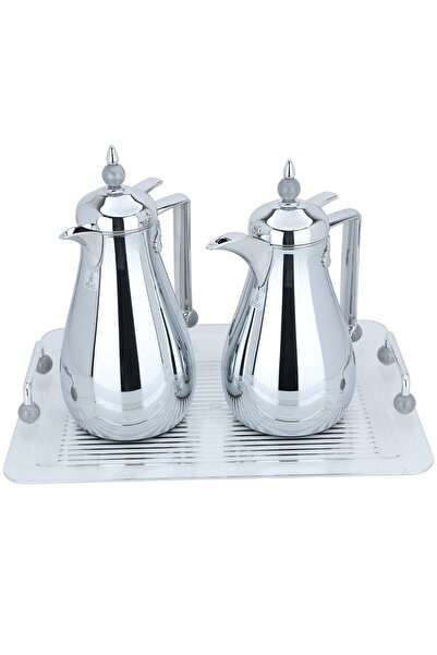 Generic طقم ترمس من توفيا، معرض السيف، 3 قطع - رمادي فضي