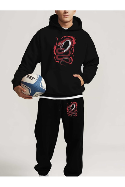 ibibik moda Sweatshirt Sweatpants Special Printed Sweatshirt Set Hooded