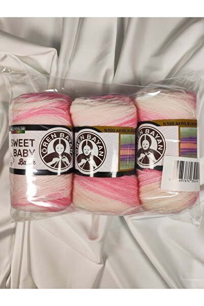 Ören Bayan SWEET BABY BATİK Ebruli El Örgü İpi (3 Adet) - Renk: 321