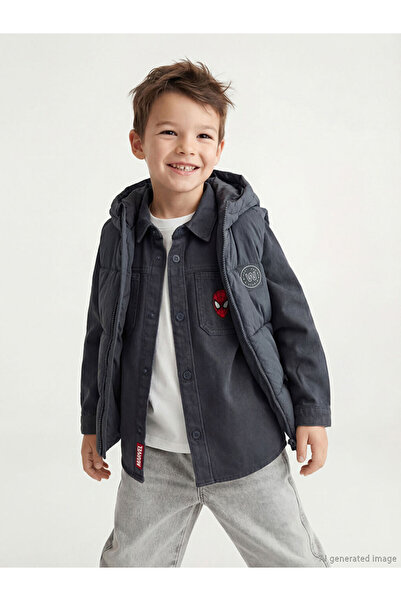 LC Waikiki Rmz Gi̇yi̇m Farkiyla Hooded Boys' Puffer Vest