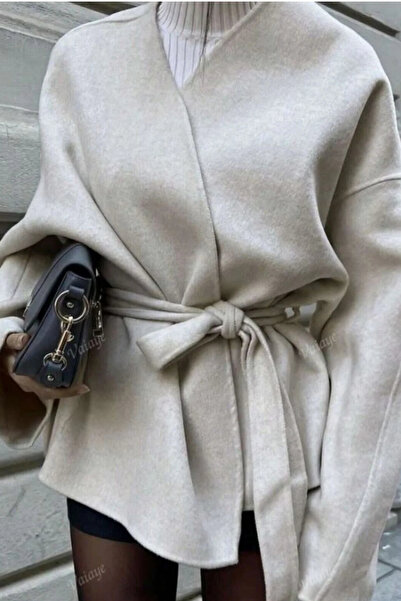 Hollyhocks Comfortable Fit Cashmere Cardigan/Jacket with Tie Detail