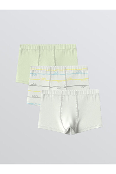 LC Waikiki Rmz Gi̇yi̇m Farkiyla Boys' Boxer with Waist Cord 3-Piece
