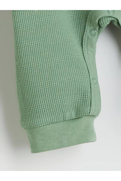 LC Waikiki Green Crew Neck Baby Boy Jumpsuit