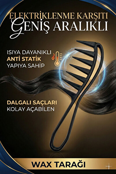 FESTİLO Wax Tarak Geniş Aralıklı Wax Şekil Tarağı Kıvırcık Saç Tarağı