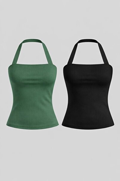 Olyssia Women's Halter Neck Strap Blouse Bustier Bodycon Stretchy Stylish Mod...