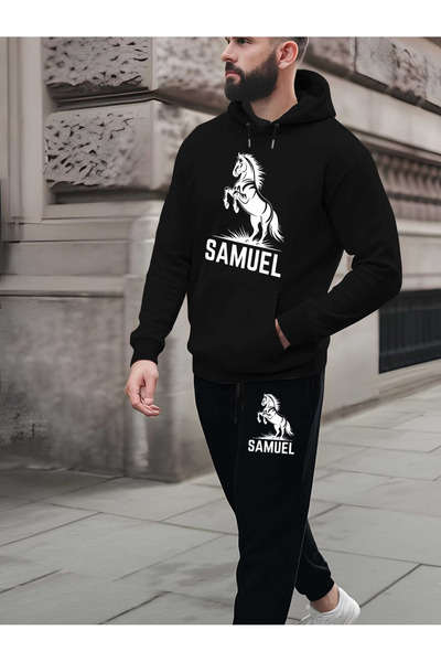 ibibik moda Sweatshirt Sweatpants Jogger Samual Printed Tracksuit Set Hooded