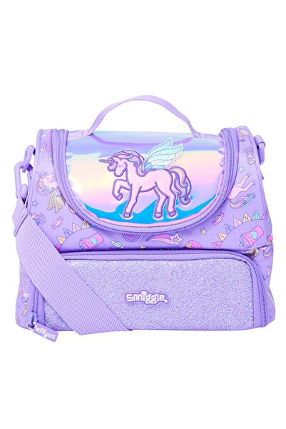 SMIGGLE Fun Fair Double Compartment Lunch Bag with Strap – Lilac, School and ...
