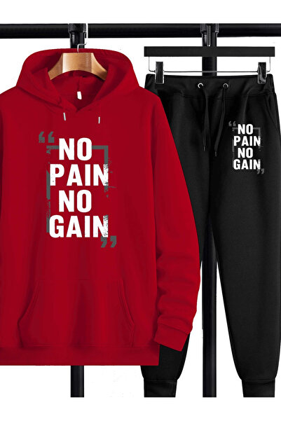 ibibik moda No pain printed Hooded tracksuit set - Hooded sweatshirt top and ...