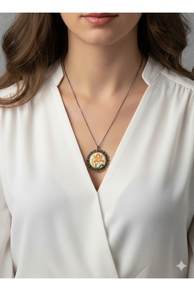 EL YAPIMI Channel-Style Embroidered Necklace - Authentic Design