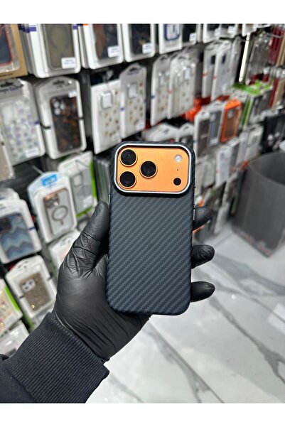 Bilişim Akademi iPhone 17 Pro Max Karbon Kılıf Magsafe İnce Slim Mika Sert De...