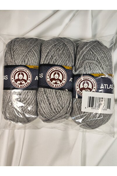 Ören Bayan ATLAS Gri El Örgü İpi (3 Adet) - Renk: 007