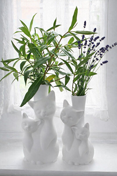 Vescarri قطعة واحدة من المزهرية الزخرفية الصغيرة على شكل قطة - تصميم مزهرية ا...