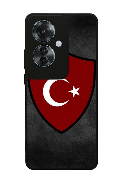 BGAKSESUAR حافظة لامعة فاخرة متوافقة مع هاتف أوبو رينو 11F بتصميم العلم التركي