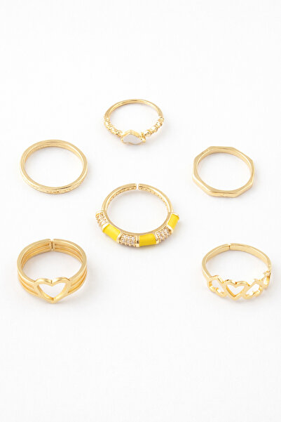 Sortie Aksesuar مجموعة خواتم فولاذية قابلة لتعديل الطول مع أحجار الزركون على ...