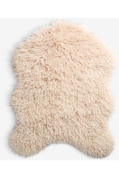 DavidaHome Beige, decorative, faux fur rug, 55 x 75 cm