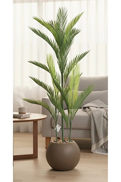 GOTA-X Artificial Areca palm tree (3 branches) in a round plastic pot, 115 cm...