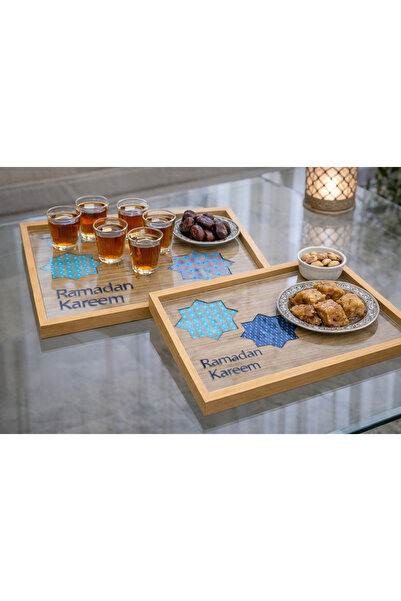 LUXURIOUS TRAY Elegant wooden tray set with a glass base – a taste that will ...