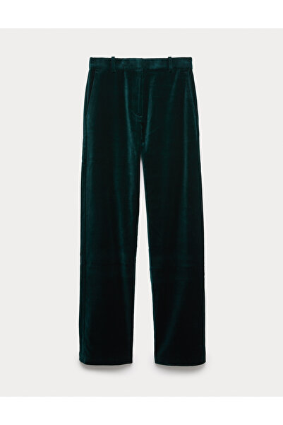 Marks & Spencer Pamuk Karışımlı Kadife Düz Paça Pantolon